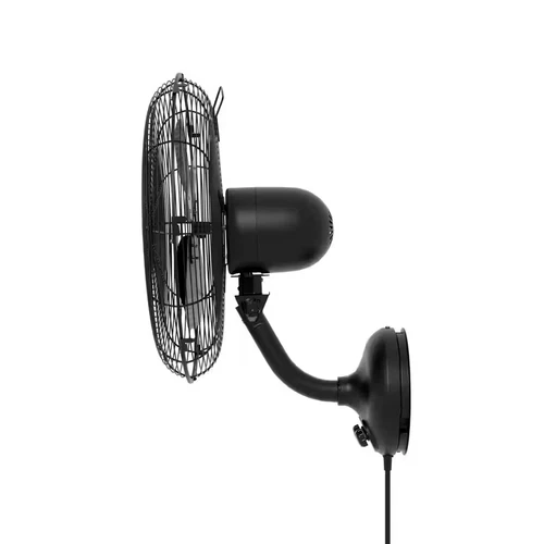 Classic 16 In. 3-Speed Wall Fan in Matte Black with Oscillation and Adjustable H - Picture 9 of 11