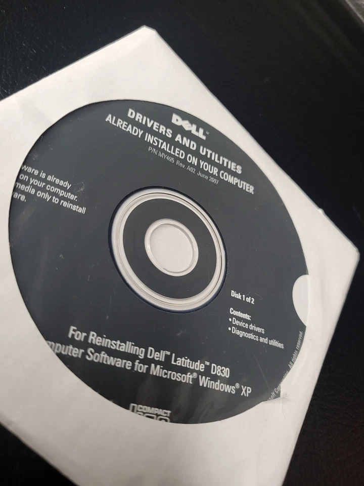 Dell Latitude D430 D531 D630 D631 D830 XP Drivers CD DVD Disc - Image 3 of 3