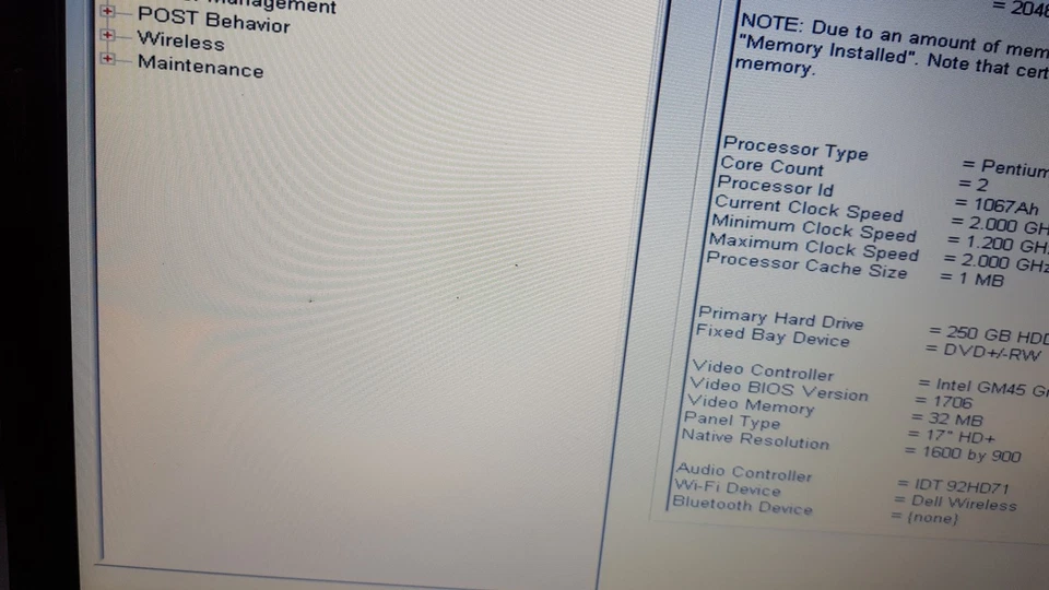 Dell Inspiron 1750 17.3" Laptop Intel Pentium Dual Core T4200 4GB 250GB, NO OS - Image 4 of 4