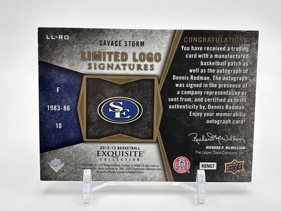 2012-13 Upper Deck Exquisite DENNIS RODMAN Limited Logo Signatures /25 - Image 2 of 2