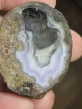 Mulligan Peak Agate 2.7. Vibrant Purple Banding  Cut Not Polished