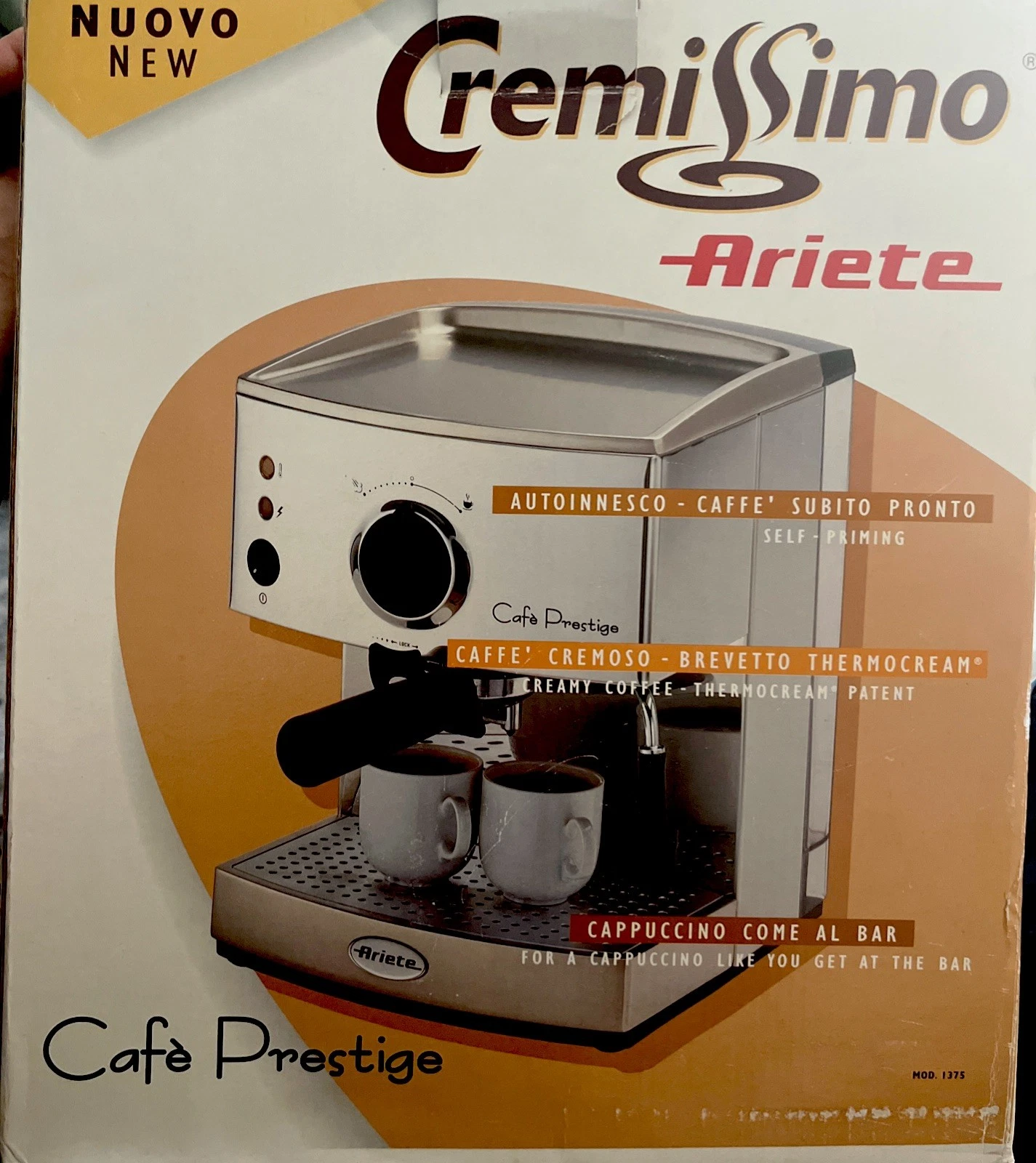 Espresso Coffee Machine. Ariete 1375. Perfe Café Prestige Bar Pump . Tested
