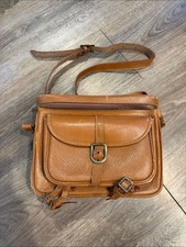 Vintage Orange Brown Leather Camera Bag