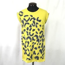 Marc Jacobs Flock Process Sleeveless Dress  S Yellow Cut Sew T Shirt Side Zipper