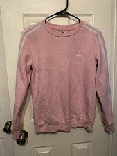 Women  s Adidas Essentials 3-Stripes Fleece Sweatshirt In Pink See Pics