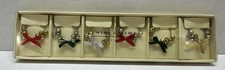 Pier 1 Imports Wine Glass Charms Holiday Christmas Bell Set of 6 New Sealed NOS