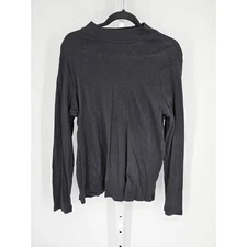 White Stag Women's Black Cotton Long Sleeve Mock-Neck T-Shirt Size XL