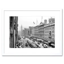 Market Street From Eighth Philadelphia Pa Old BW Framed Wall Art Print