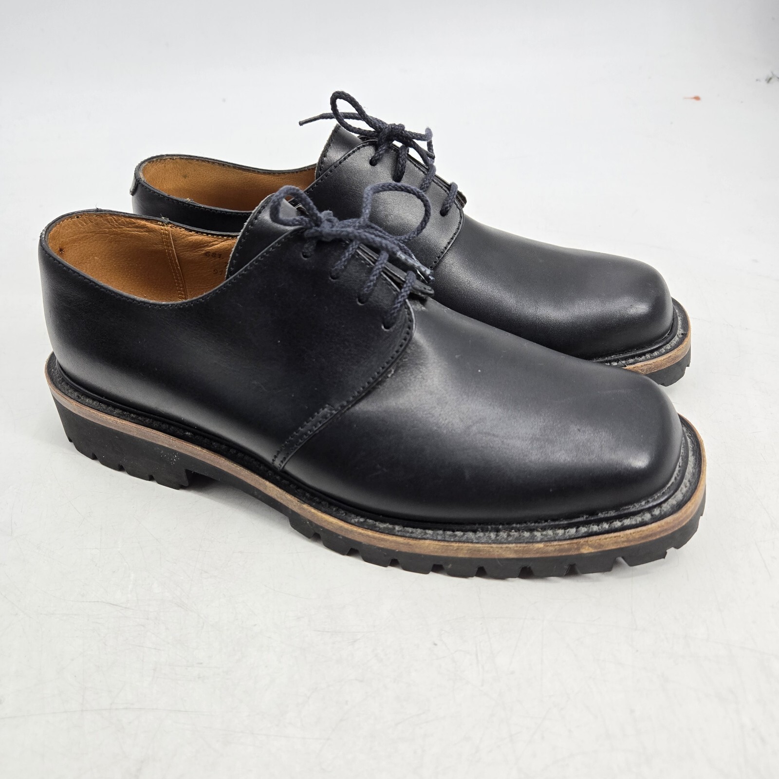 SAOLA J.M. Scarpe Oxford Weston Derby da uomo US 8 W nere in pelle suola a strappo taglia UK 7 D