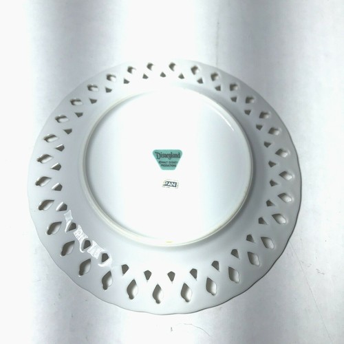 RARE Disneyland Plate Dish Souvenir Tinkerbell Castle Open Lattice Edge - Picture 7 of 8