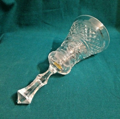 Vintage Crystal Glass Bell With Diamond Design 6" Tall - Picture 4 of 5