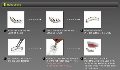 Herren 4 offene Grillz vergoldet volle CZ Eis Top Kappe Zähne L623 G 1 ext Form Bar - Bild 3 von 3
