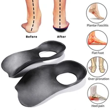 3/4 Orthotic Arch Support Shoe Insoles For Plantar Fasciitis Flat Feet Heel Pain