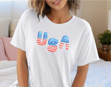 USA American Flag Shirt USA Stars and Stripes Tee for 4th of July Red White Blue