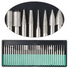 30pc DREMEL DIAMOND BURR Bit Set Rotary Tools 400 Grit 1/8" Shank Storage Case