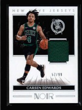 CARSEN EDWARDS 2019/20 PANINI NOIR NEW WAVE ROOKIE USED JERSEY #57/99 AZ3774