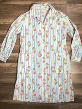 VTG JC Penney Gaymode House Dress Button Front Tulip Pattern Womens 12 Medium