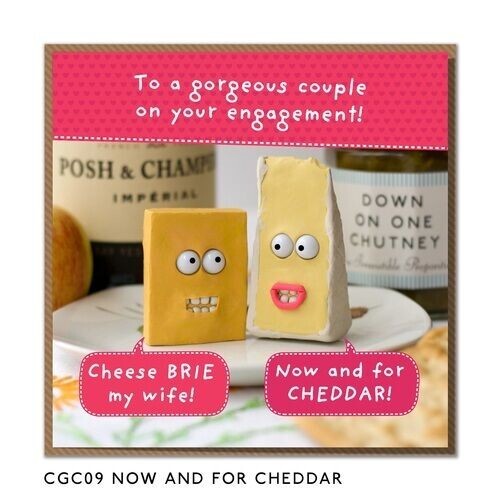 Engagement card funny cheese lovers cheesy  brie my wife now for cheddar