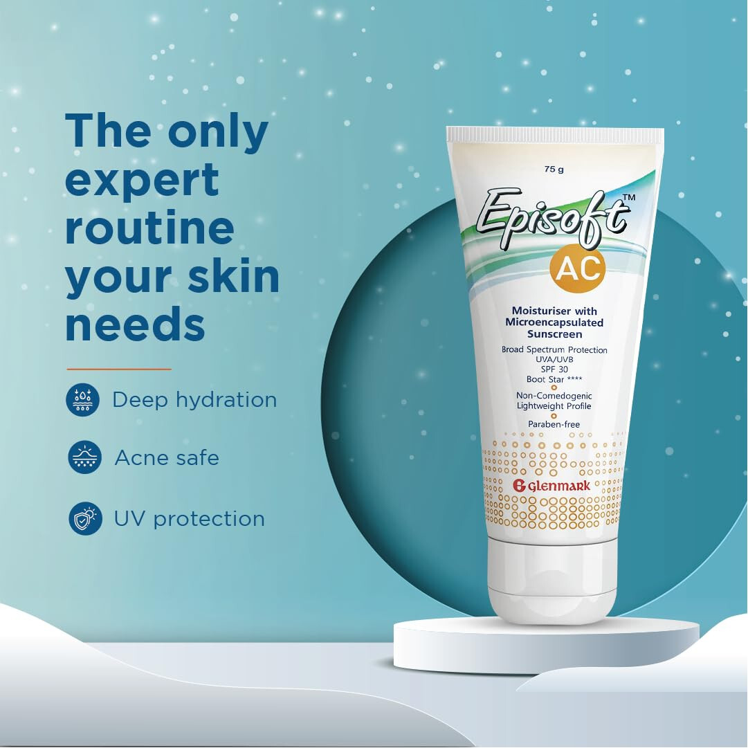 Glenmark Episoft AC 75gms Moisturizer with Sunscreen, SPF 30 + Free Shipping