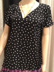 black blouse with white dots