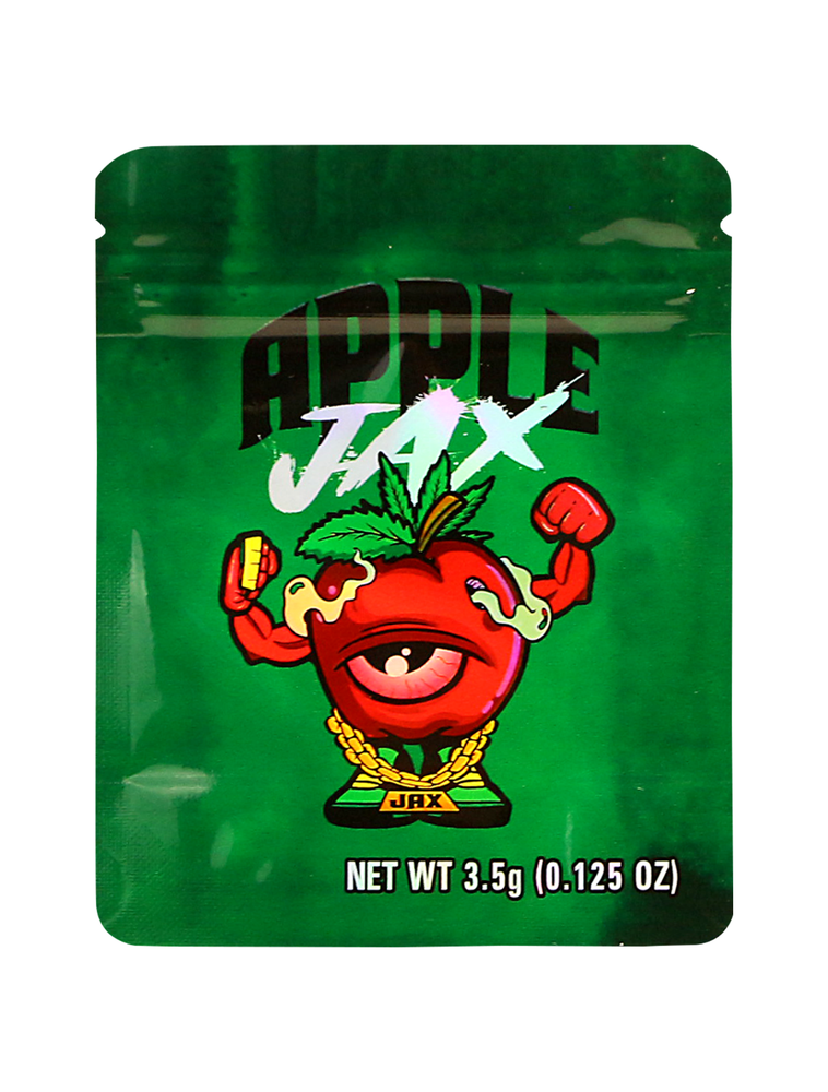 50-Pack Mylar Bags 3.5G Apple Jax Smell Proof Metallic Storage Pouches  
