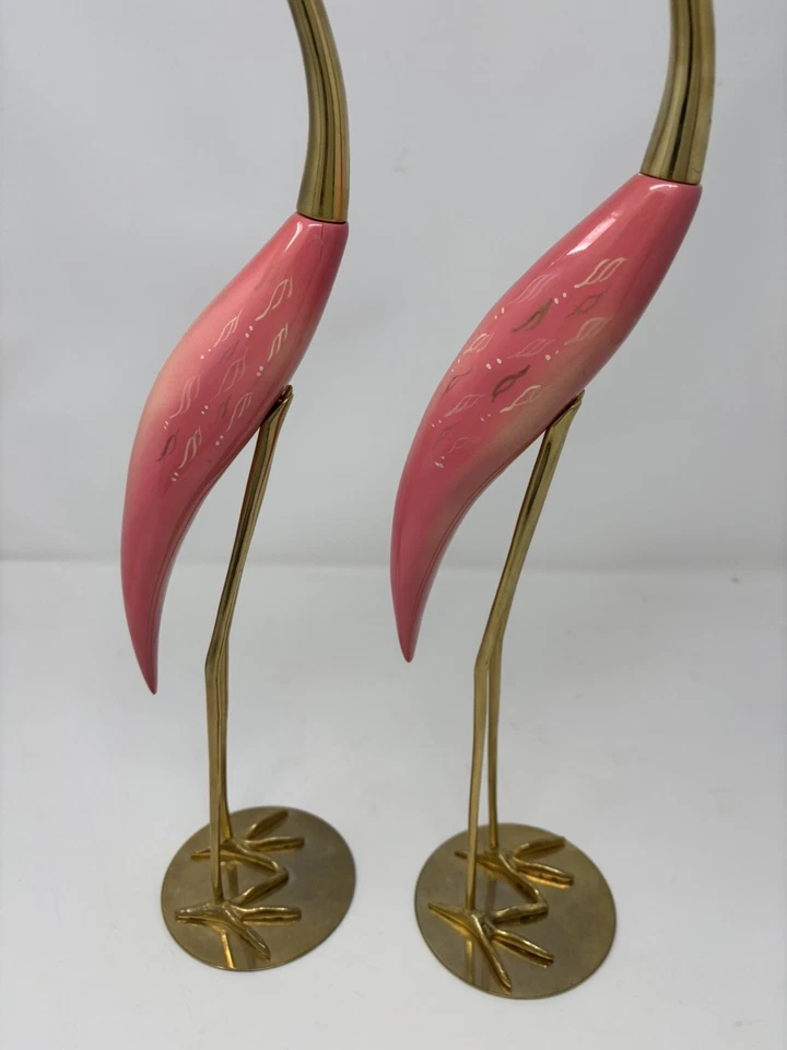 RARO Esculturas de Arte Italiano DE STIJL FIRENZE ITALIA Par de Garzas Talladas a Mano Foto 2 de 4