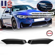 2pcs Gloss Black Front Bumper Side Splitter Canard Lip For BMW F80 M3 F82 F83 US