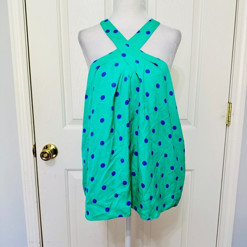 LILLY PULITZER RORI HALTER TOP BOTANICAL GARDEN HOTTER SPOT POLKA DOTS MED $118 - Picture 3 of 10