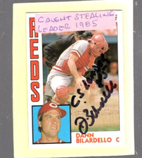 Autographed Dann Bilardello Added: C.S. Leader 85 1984 Topps Reds  Free Shipping