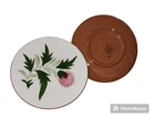 Vintage Stangl Pottery Pink Thistle Bread Plates set of 2