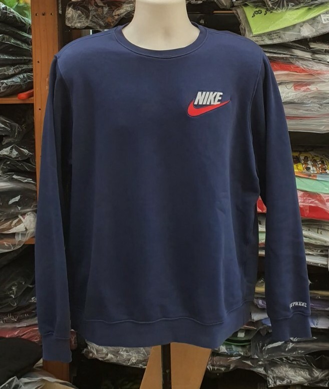 FW18 Supreme x Nike navy crewneck size M medium sweatshirt | eBay 