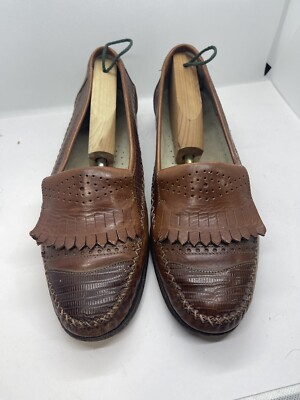 Florsheim Barletta Shoes Men\'s 9 M Brown Leather Open Breathable Italy Grappa Florsheim Barletta Leather Alligator Dress Shoes Laces Brown  main image 3