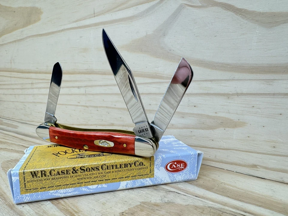 Cuchillo Plegable Usado Bolsillo Usado Antiguo Hueso Rojo Maíz Mazorca Plantilla, En Excelente Estado Foto 4 de 4