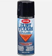 Krylon K09202007 Spray Paint Rust Tough Gloss Black Rust Preventive Enamel 12 oz