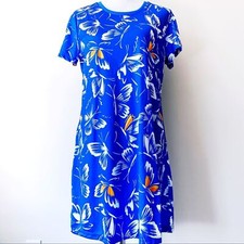 Adidas Farm Rio Butterfly Sporty Mini Dress Womens Size Large Blue Short Sleeves