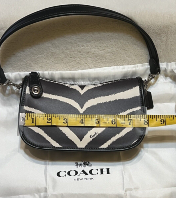 Coach Retail Swinger 20 Clutch/Shoulder Bag Zebra Print Leather
