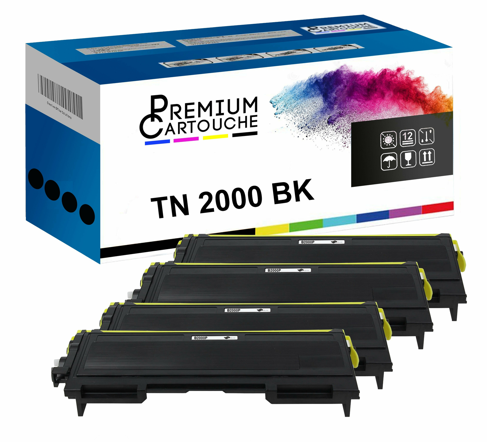 Toner TN-2000 noir pack de 4, l'allié du télétravail pour des impressions Brother fluides