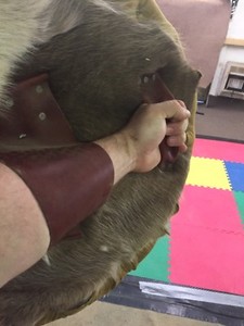 Custom Scottish Targe Shield Reindeer Fur Buckskin Leather HEMA Martial Arts