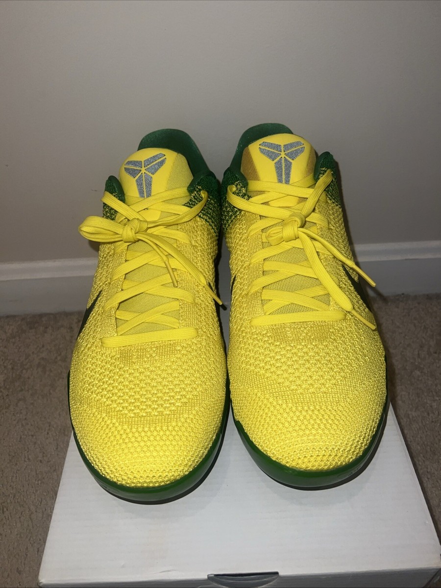 Nike Kobe 11 Elite Oregon Ducks PE Promo Sample Yellow Green New