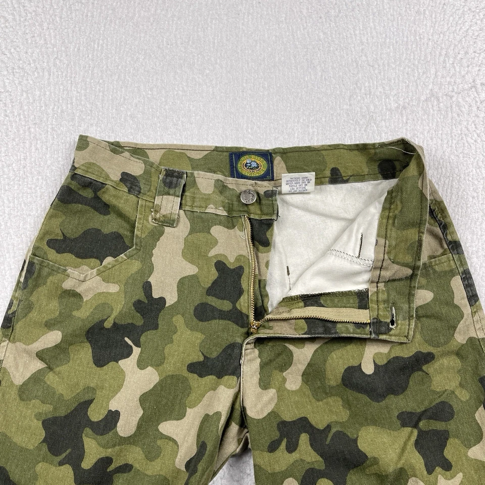 Paris Blues Pants Womens 5 Green Army Camo Cargo Y2K Vintage Wide Leg Skater - Image 3 of 4