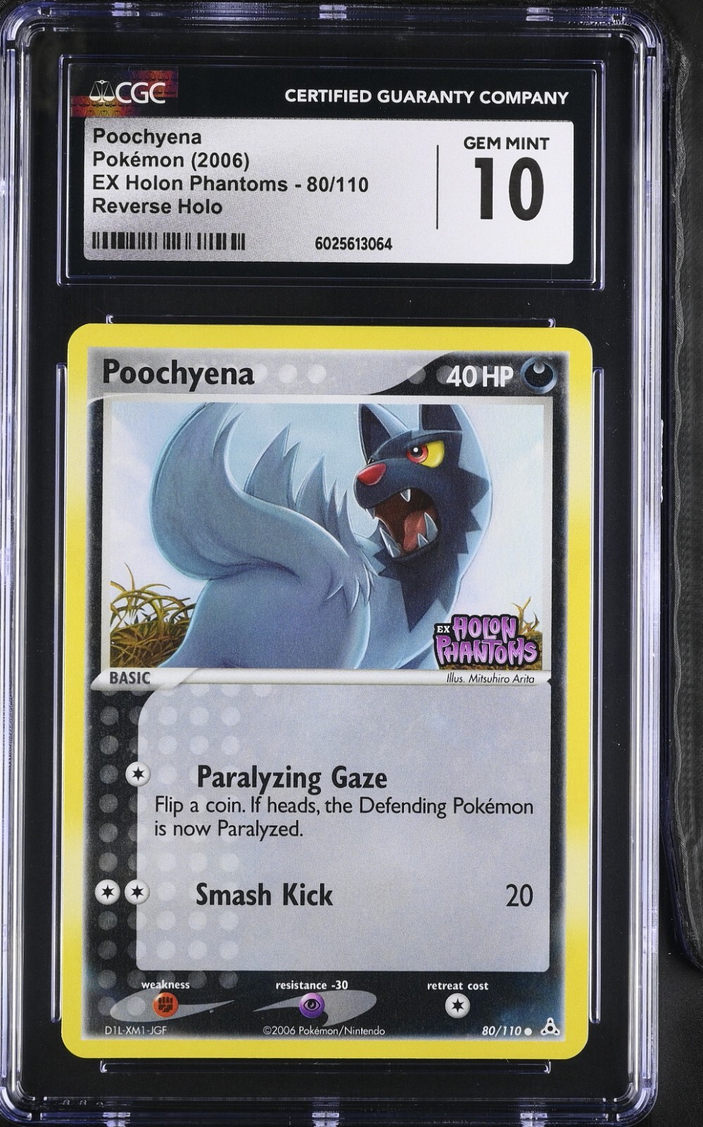 CGC 10 Poochyena Reverse Holo 80/110 EX Holon Phantoms Pokemon Card