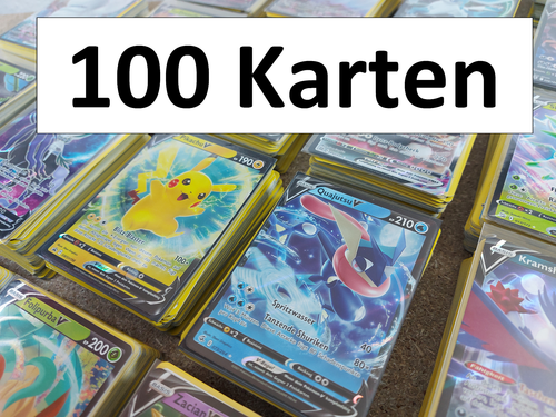 100 Pokemon Karten Deutsch Sammlung | V/GX/VMAX Garantiert | +4x