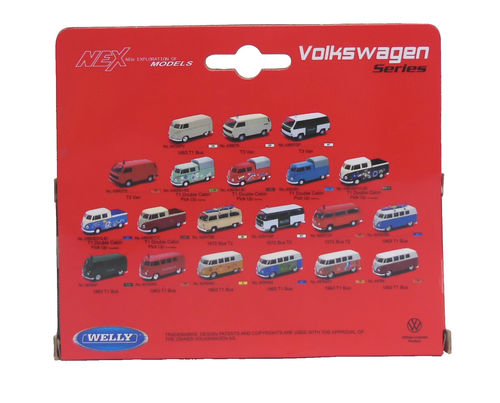 Welly NEX 1:34 VW Bulli T1 Doppelkabine Flower Power Modell Grün 43603-B2 NEU - Bild 2 von 3