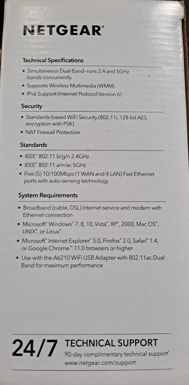 NETGEAR AC750 (Model R6020) 750 Mbps 4 Port Dual Band WiFi Router