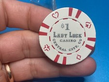 1 LADY LUCK BLACK HAWK COLORADO CASINO CHIP - - -Y-18