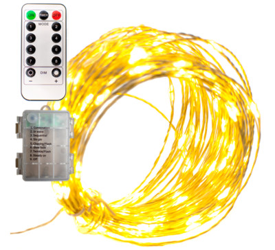 Lee Display Fairy Lights String Lights Battery Operated Waterproof 60L LED 20FT