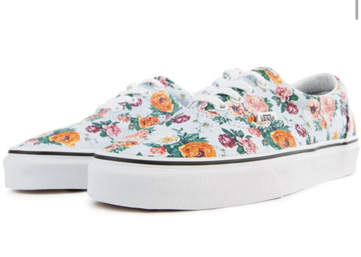 VANS Era (Garden Floral) True White Shoes Size 5.5 Womens & 4 Mens