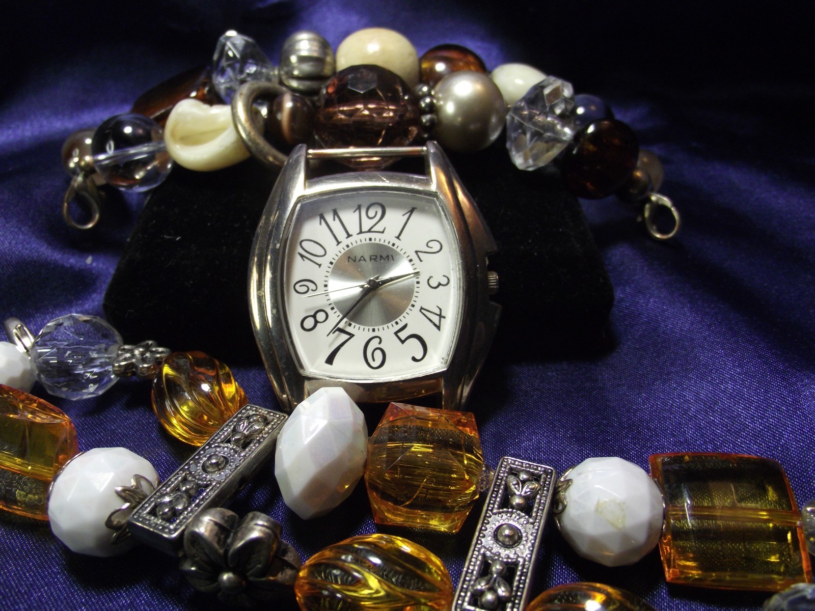 Narmi Womens Watch with Yellow & Brown Bands B111-B127