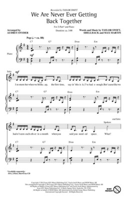 We Are Never Ever Getting Back Together 2-Part Mixed 2Pt