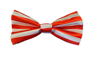 Men S Red White Stripe Satin Fancy Dress Clown Halloween Pretied Bow Necktie Ebay